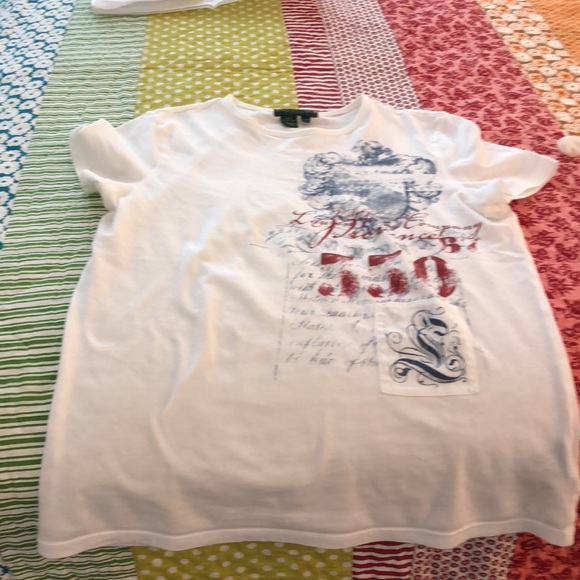 Lauren Jeans Company t-shirt, white with blue & red writing in size P/P - Picture 5 of 6